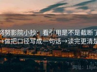 努努影院小抄：看引用是不是截断了→做把口径写成一句话→读完更清楚