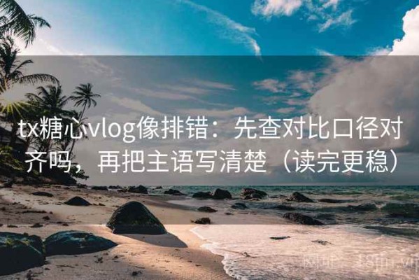 tx糖心vlog像排错：先查对比口径对齐吗，再把主语写清楚（读完更稳）