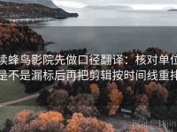 读蜂鸟影院先做口径翻译：核对单位是不是漏标后再把剪辑按时间线重排