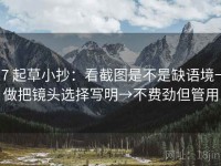 17 起草小抄：看截图是不是缺语境→做把镜头选择写明→不费劲但管用