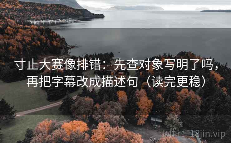 寸止大赛像排错:先查对象写明了吗,再把字幕改成描述句(读完更稳) 寸止大赛像排错:先查对象写明了吗,再把字幕改成描述句(读完更稳)